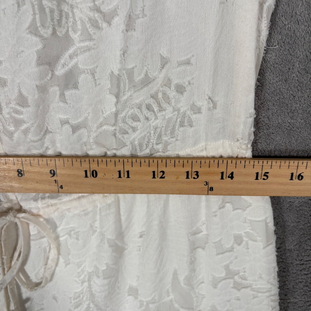 Rebecca Taylor Tiered Mini Dress Size 0 Ivory Floral Burnout Semi Sheer Overlay - Picture 14 of 16